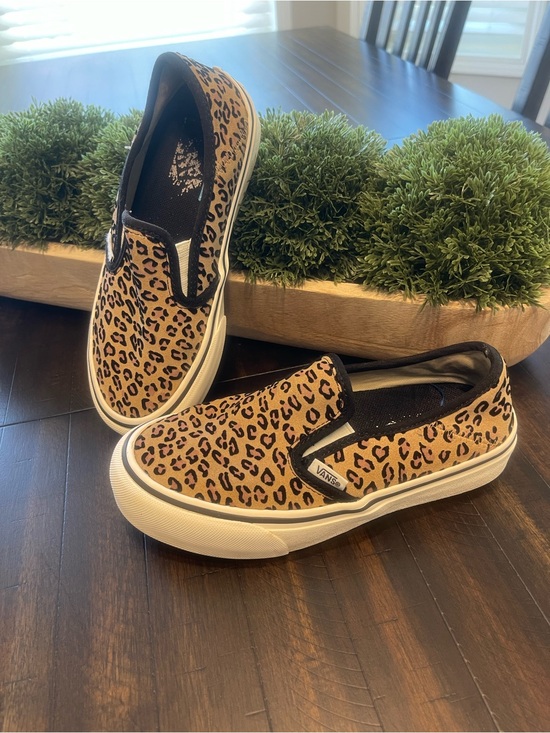 Vans Shoes - Vans Slip-On Sneakers Leopard Print Tan Black